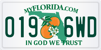 FL license plate 0196WD
