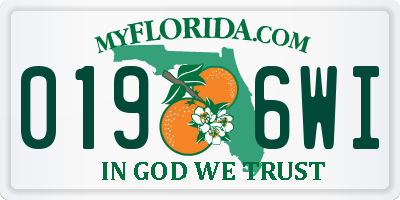 FL license plate 0196WI