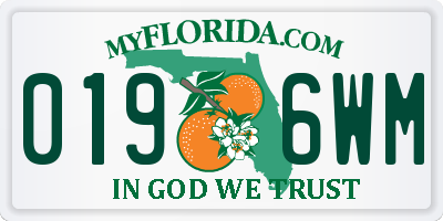 FL license plate 0196WM