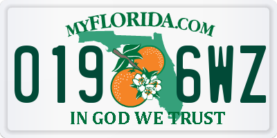 FL license plate 0196WZ
