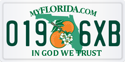 FL license plate 0196XB