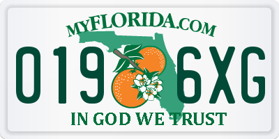 FL license plate 0196XG