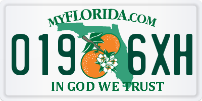 FL license plate 0196XH