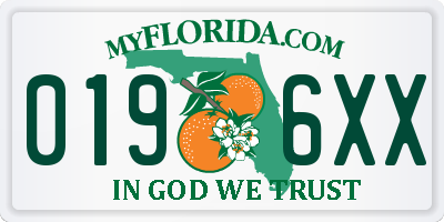 FL license plate 0196XX