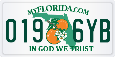 FL license plate 0196YB