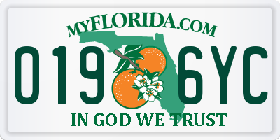 FL license plate 0196YC