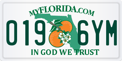 FL license plate 0196YM