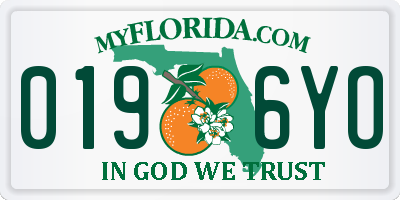 FL license plate 0196YO