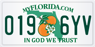 FL license plate 0196YV