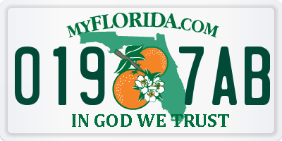 FL license plate 0197AB