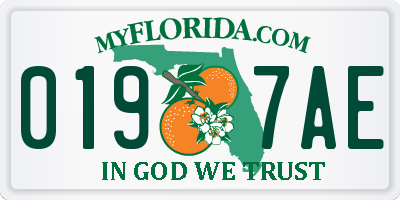 FL license plate 0197AE