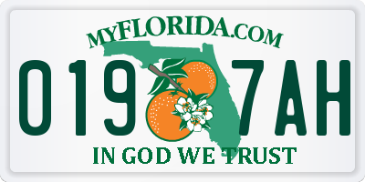 FL license plate 0197AH