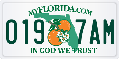 FL license plate 0197AM