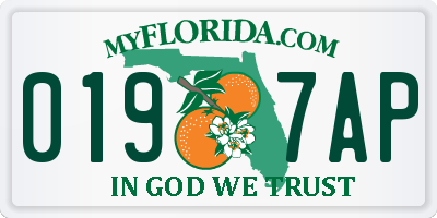 FL license plate 0197AP