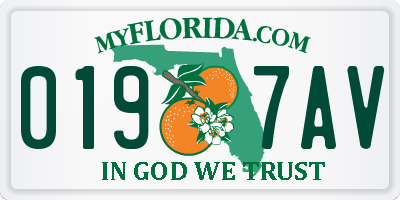 FL license plate 0197AV