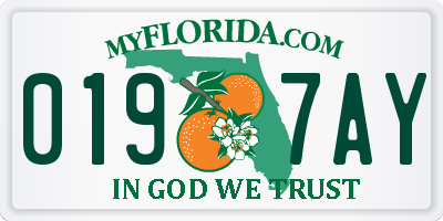 FL license plate 0197AY
