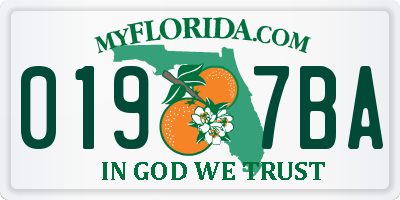 FL license plate 0197BA
