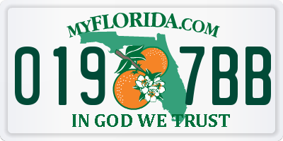 FL license plate 0197BB