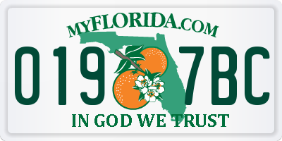 FL license plate 0197BC