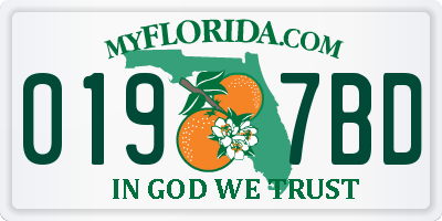 FL license plate 0197BD