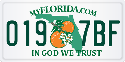 FL license plate 0197BF