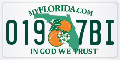FL license plate 0197BI