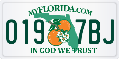 FL license plate 0197BJ