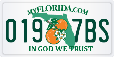 FL license plate 0197BS