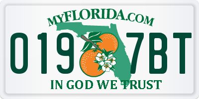 FL license plate 0197BT