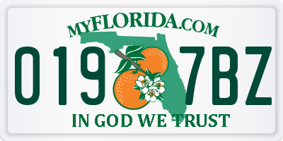 FL license plate 0197BZ