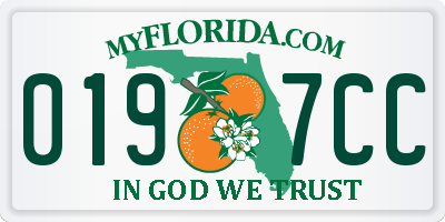 FL license plate 0197CC