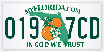 FL license plate 0197CD