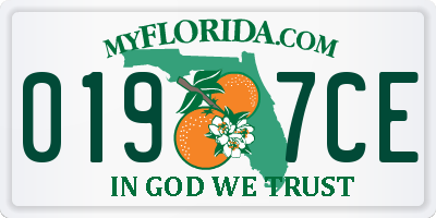 FL license plate 0197CE
