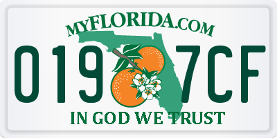 FL license plate 0197CF