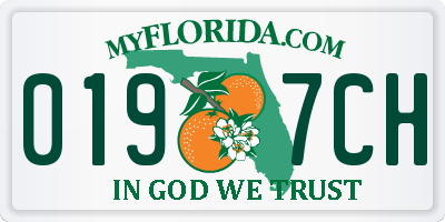 FL license plate 0197CH