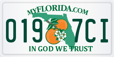 FL license plate 0197CI