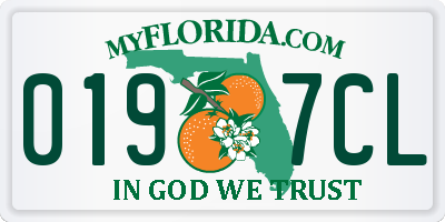 FL license plate 0197CL
