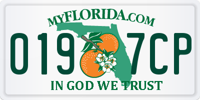 FL license plate 0197CP