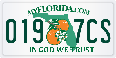 FL license plate 0197CS