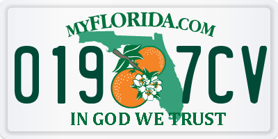 FL license plate 0197CV