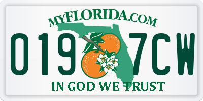 FL license plate 0197CW