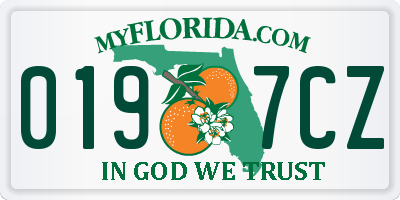 FL license plate 0197CZ