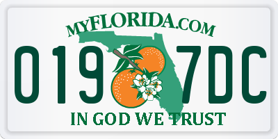 FL license plate 0197DC