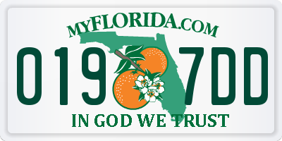 FL license plate 0197DD