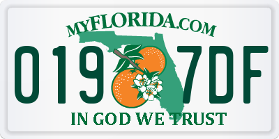 FL license plate 0197DF