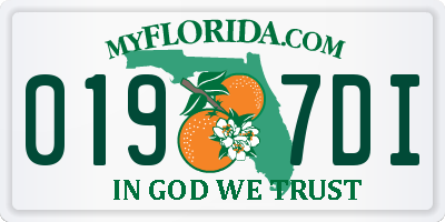 FL license plate 0197DI