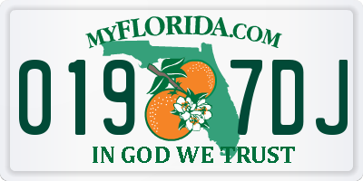 FL license plate 0197DJ