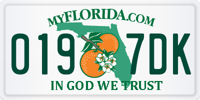 FL license plate 0197DK