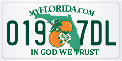 FL license plate 0197DL