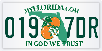 FL license plate 0197DR